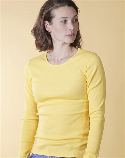 Elsk - Rib Womens Langärmliges Oberteil - Pale Yellow